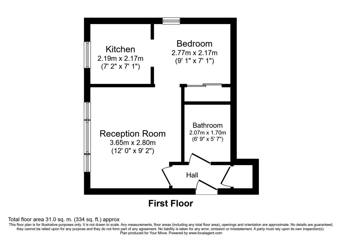 Floorplan of 1 bedroom  Flat to rent, Glenville Grove, London, SE8