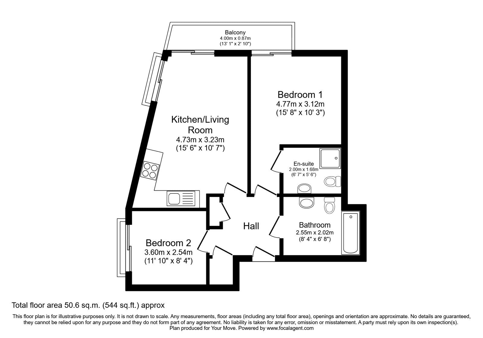 Floorplan of 2 bedroom  Flat for sale, Sumner Road, London, SE15