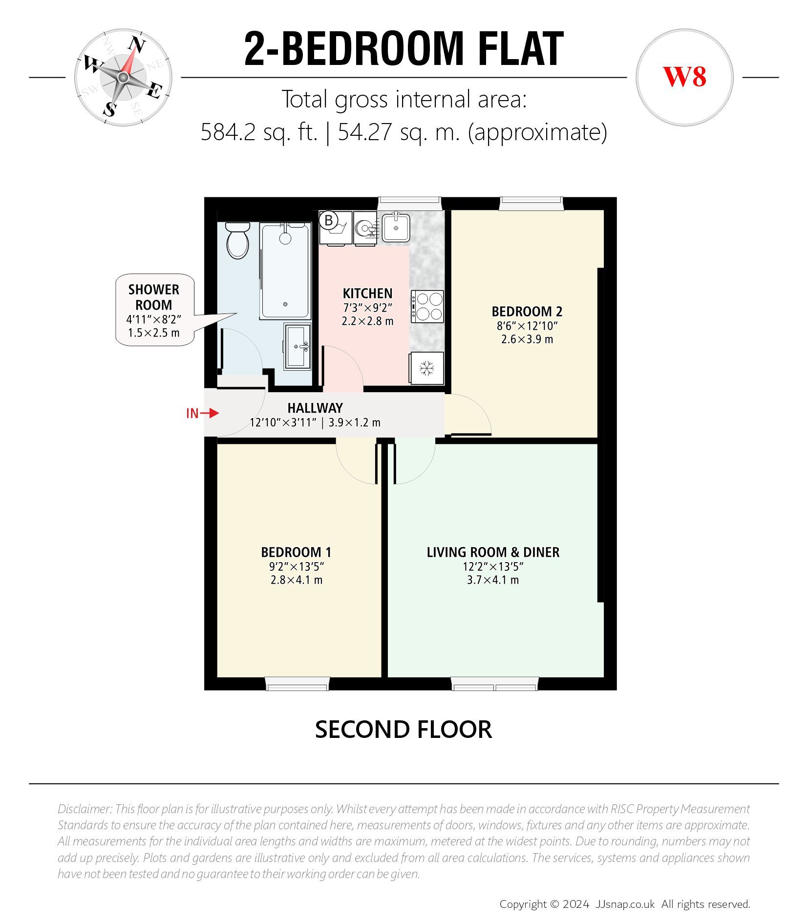 Floorplan of 2 bedroom  Flat for sale, Warwick Chambers, Pater Street, London, W8