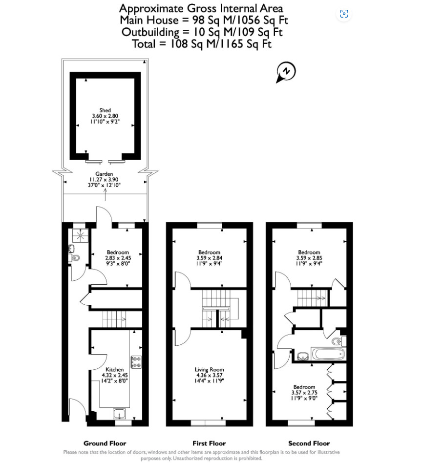 Floorplan of 4 bedroom Mid Terrace House for sale, Lisford Street, London, SE15