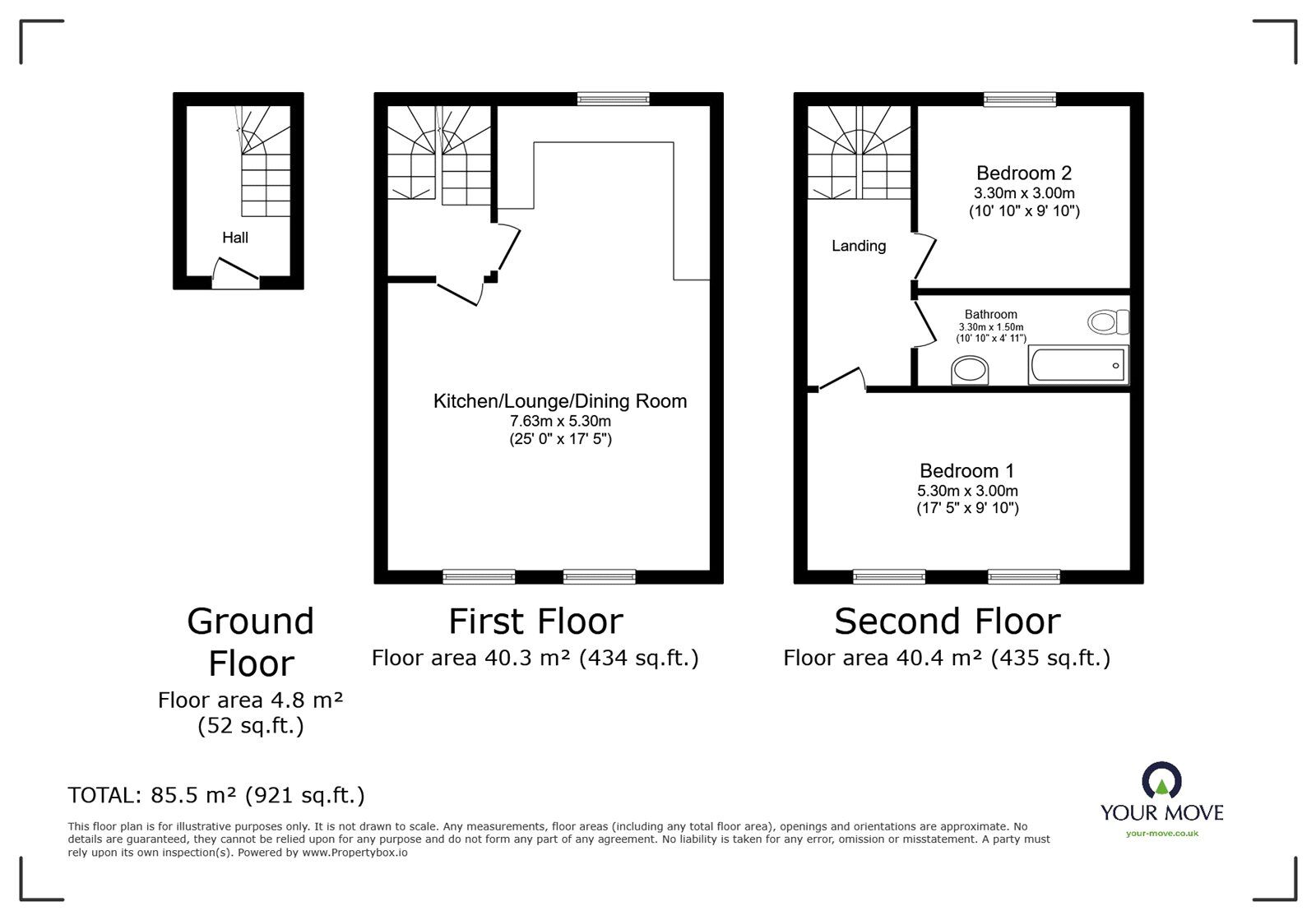 Floorplan of 2 bedroom  Flat for sale, Brockley Road, London, SE4