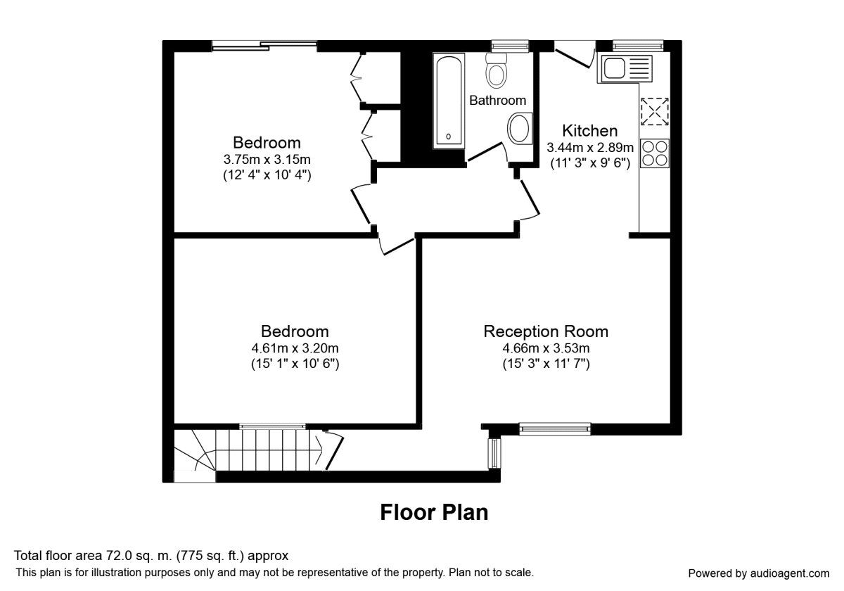 Floorplan of 2 bedroom  Flat for sale, Florence Road, London, SE14