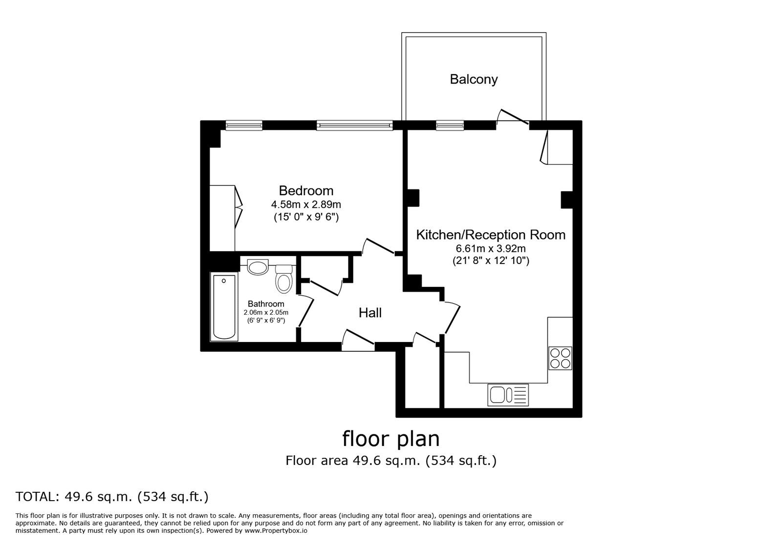 Floorplan of 1 bedroom  Flat for sale, Pomeroy Street, London, SE14