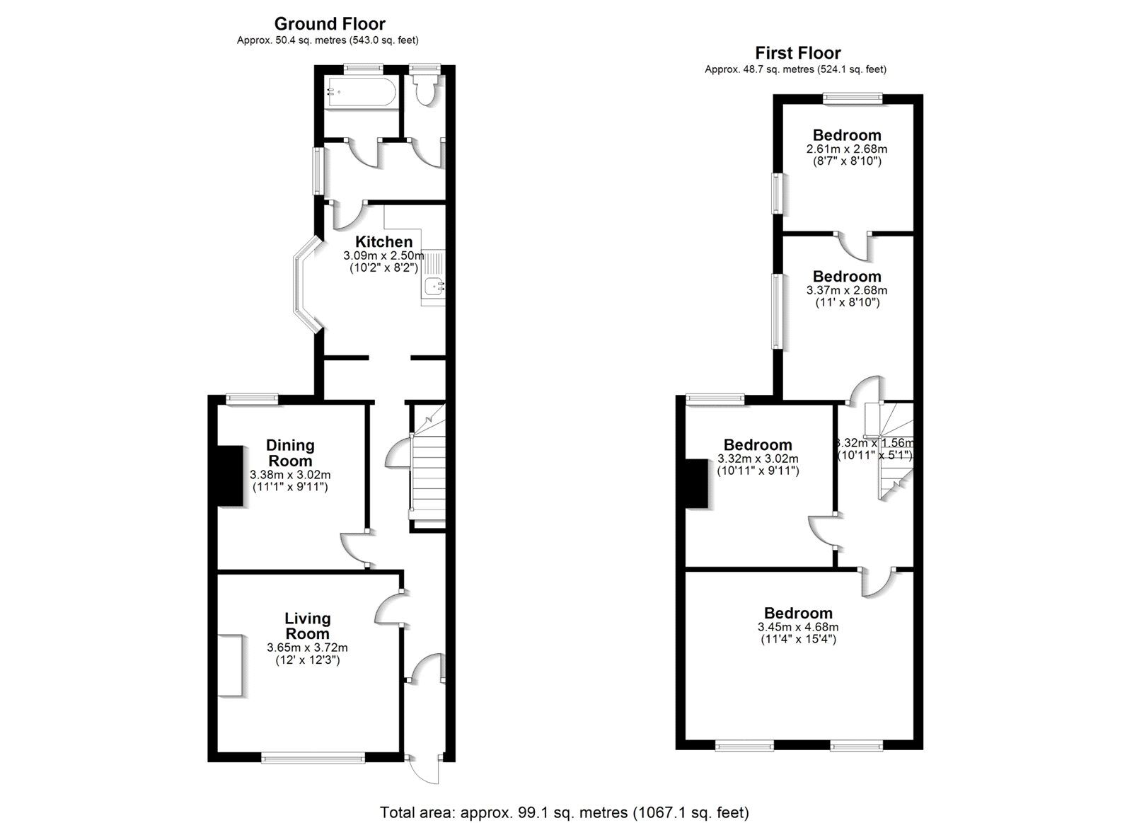 Floorplan of 3 bedroom Mid Terrace House for sale, Kirkwood Road, London, SE15