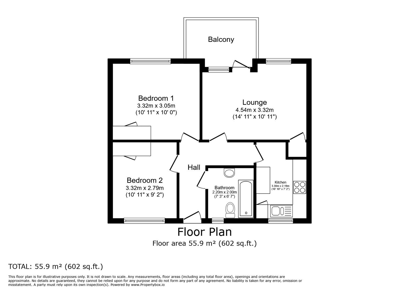 Floorplan of 2 bedroom  Flat for sale, Grove Street, London, SE8