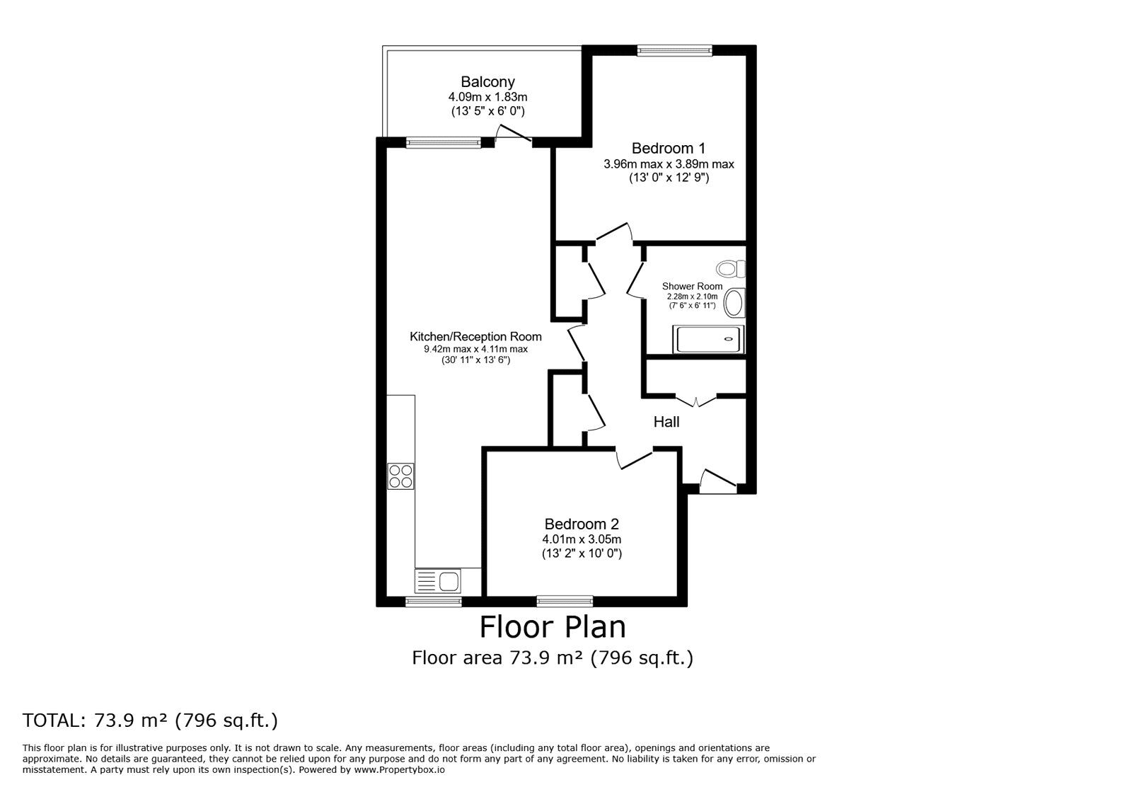 Floorplan of 2 bedroom  Flat for sale, Reaston Street, London, SE14