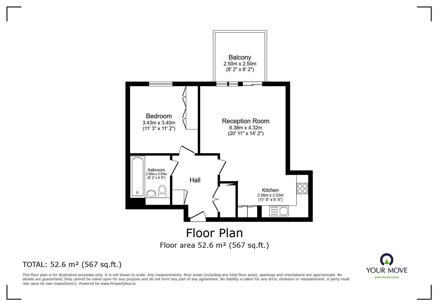 Floorplan of 1 bedroom  Flat for sale, Moulding Lane, London, SE14