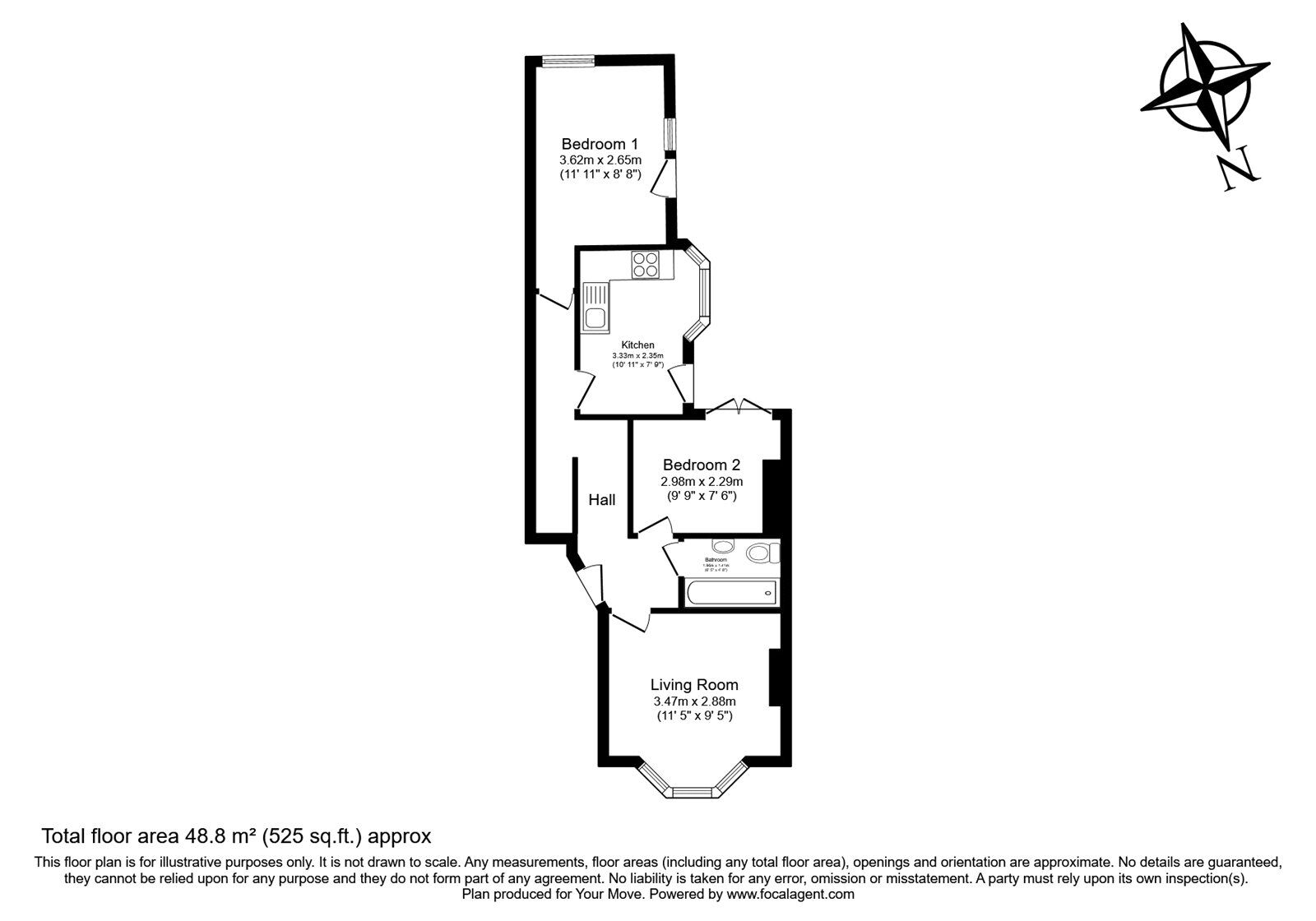 Floorplan of 2 bedroom  Flat to rent, Hollydale Road, London, SE15