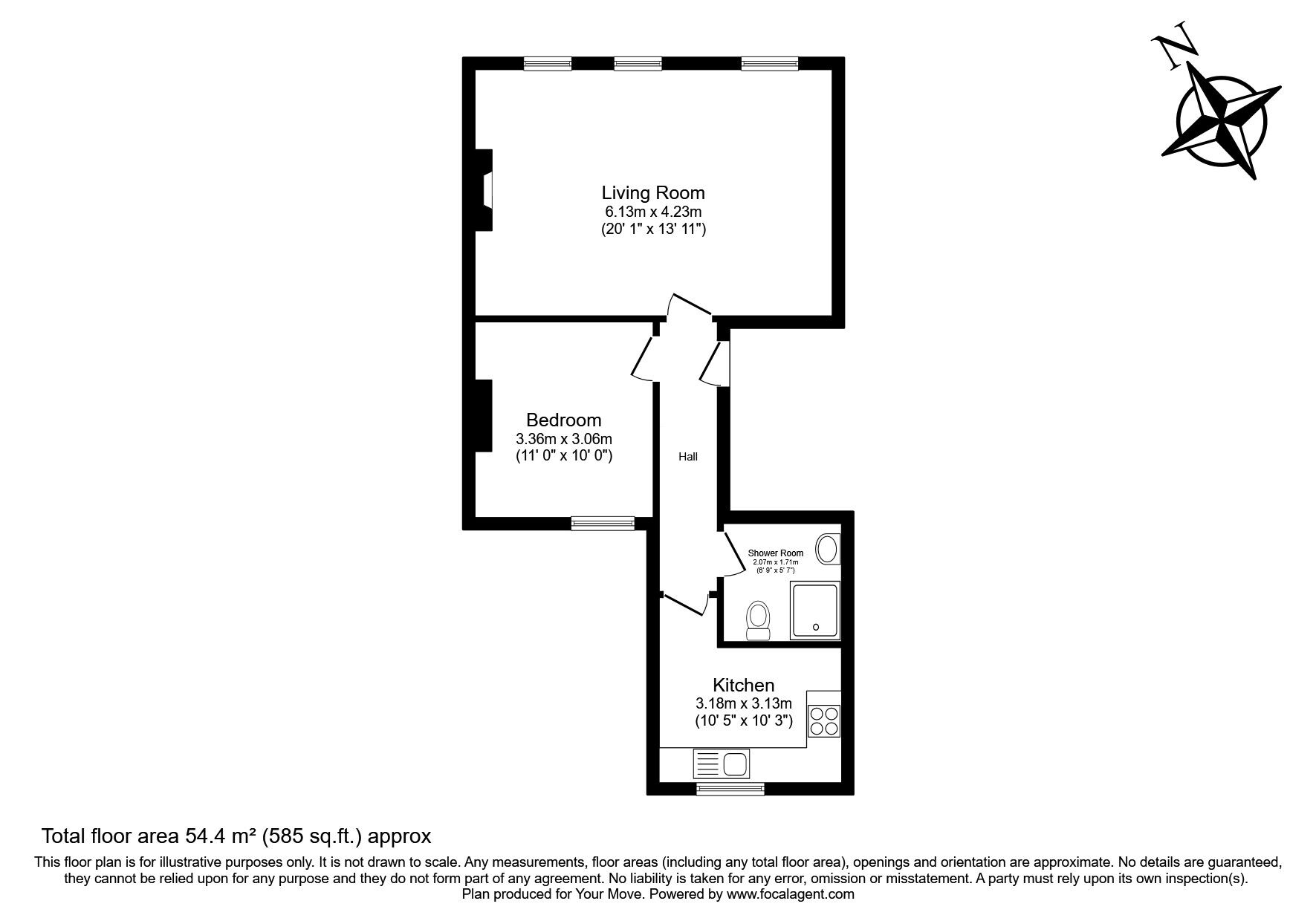 Floorplan of 1 bedroom  Flat for sale, New Cross Road, London, SE14