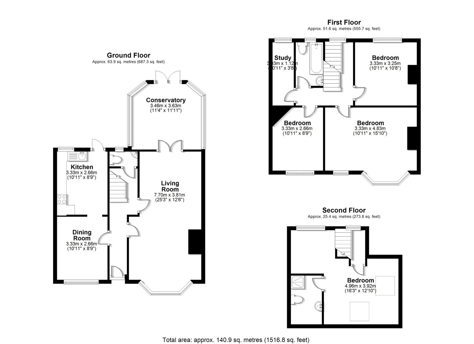 Floorplan of 4 bedroom End Terrace House for sale, Marsala Road, London, SE13