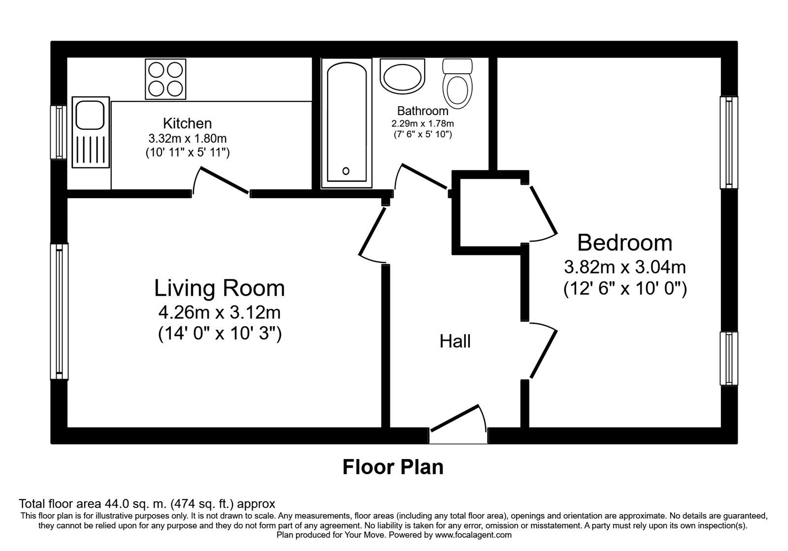 Floorplan of 1 bedroom  Flat to rent, John Williams Close, London, SE14