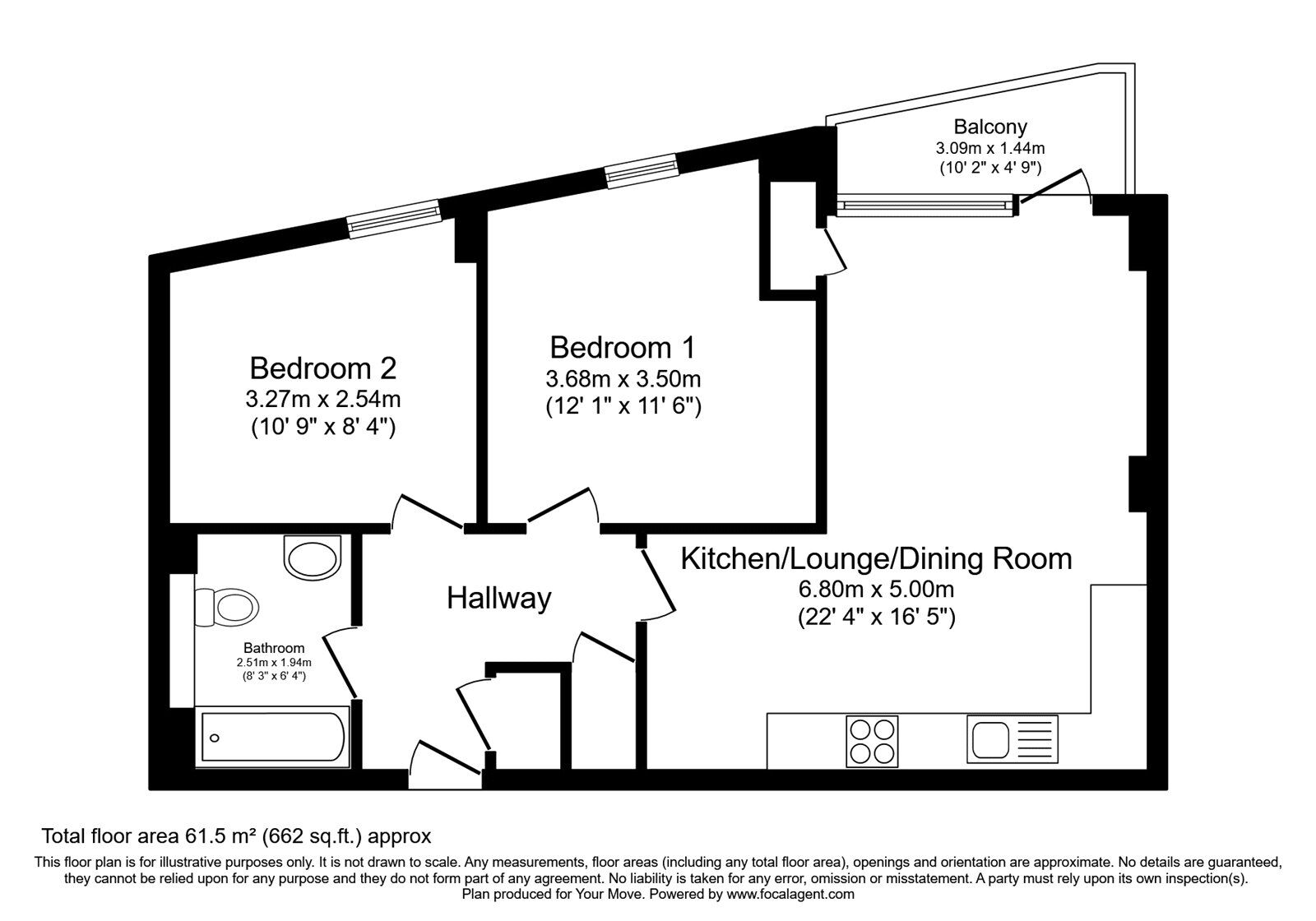 Floorplan of 2 bedroom  Flat for sale, Avonley Road, London, SE14