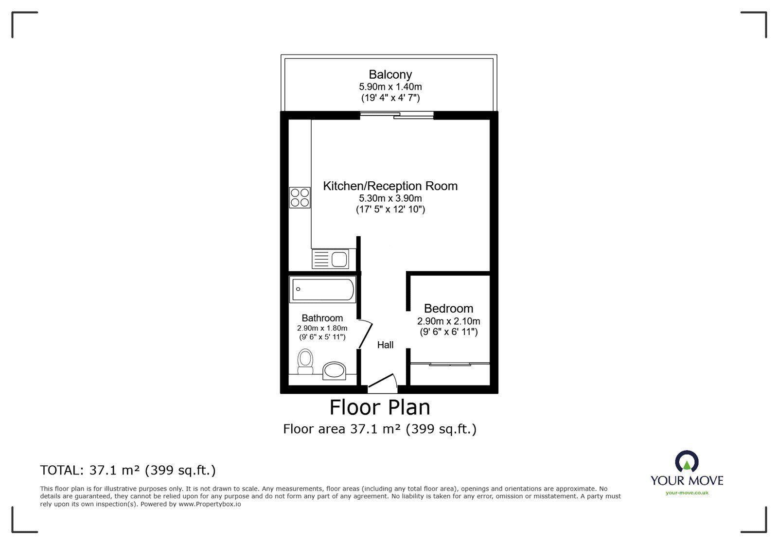 Floorplan of 1 bedroom  Flat for sale, Octavius Street, London, SE8