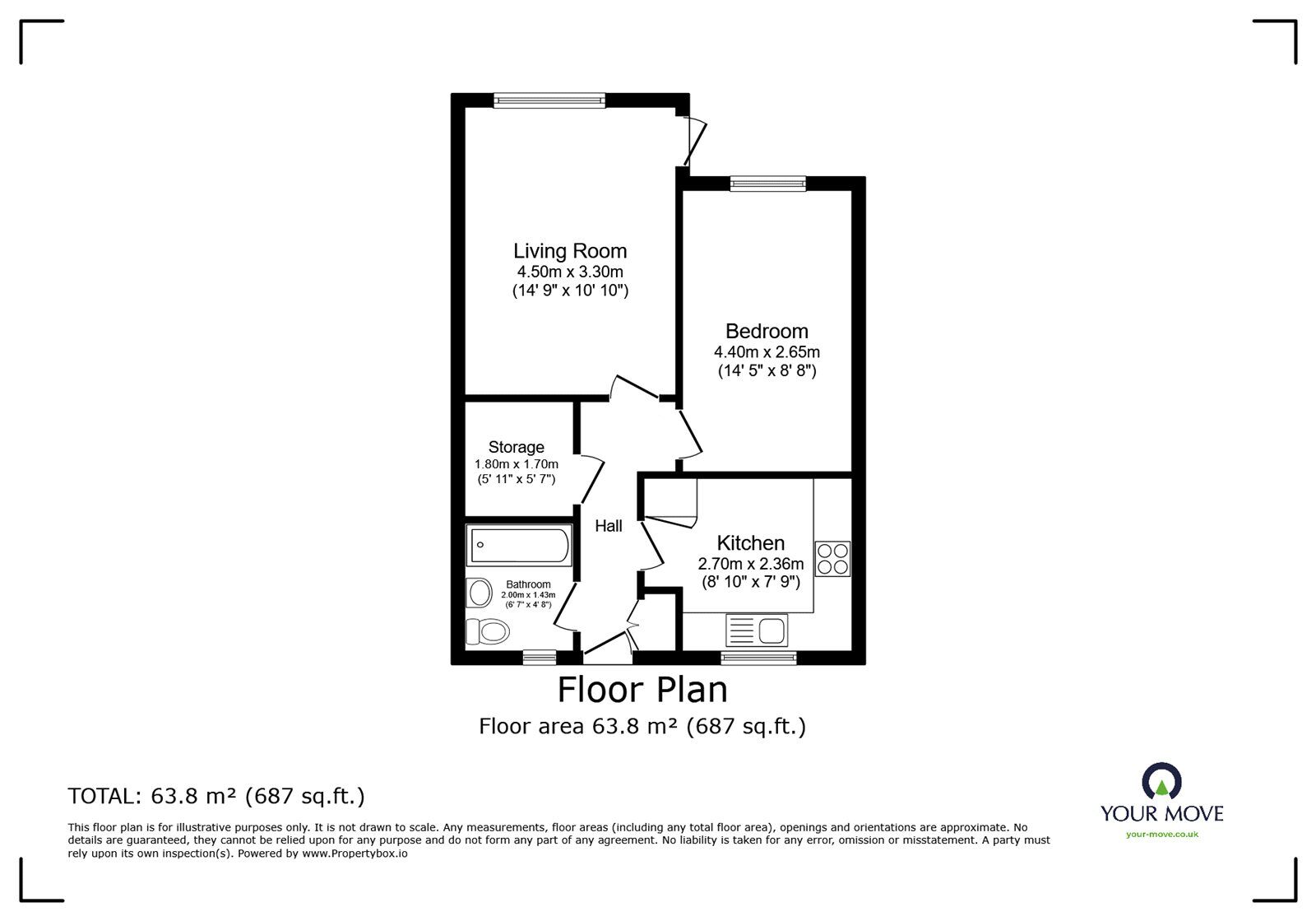 Floorplan of 1 bedroom  Flat for sale, Romney Close, London, SE14