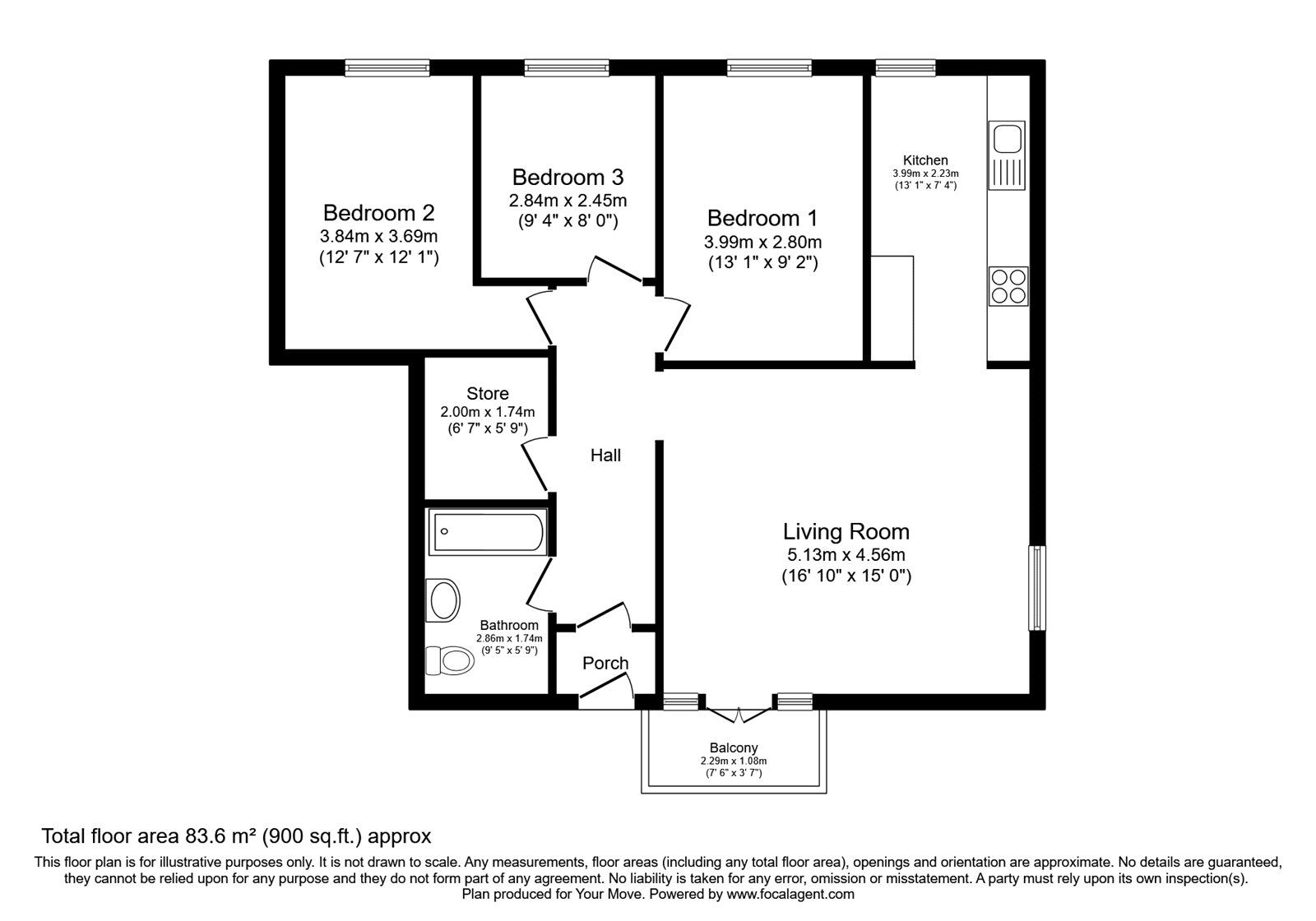 Floorplan of 2 bedroom  Flat for sale, Muirfield Close, London, SE16