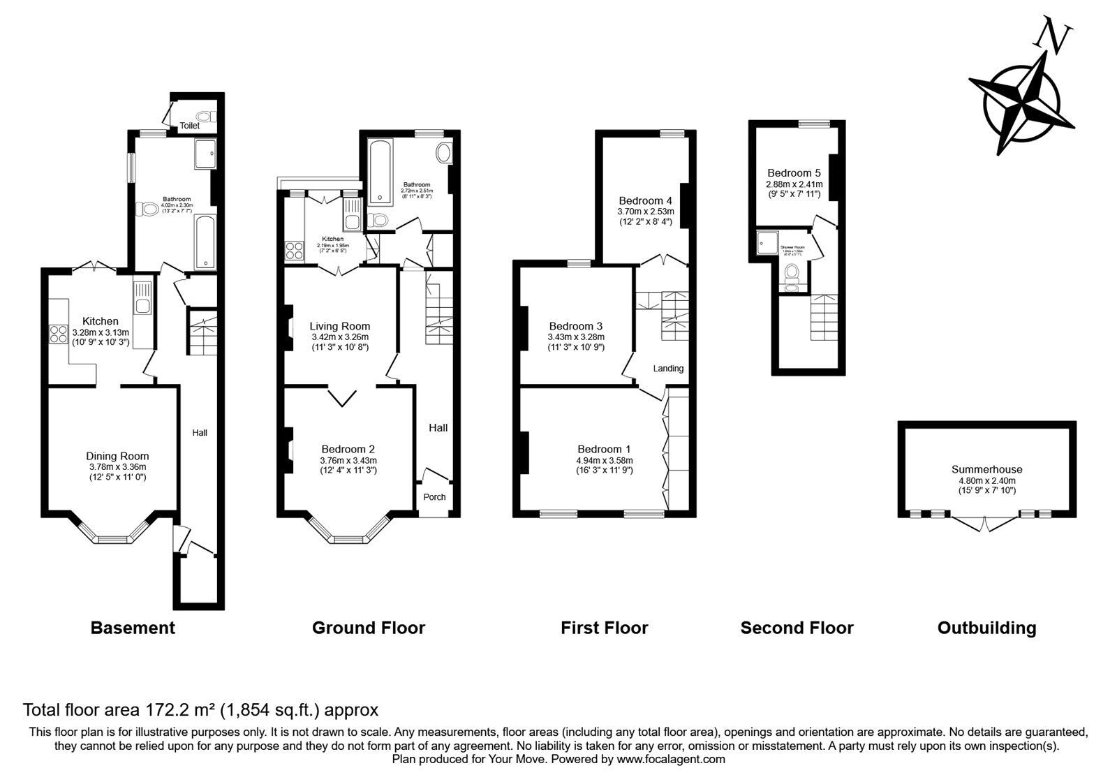 Floorplan of 4 bedroom Mid Terrace House for sale, Kitto Road, London, SE14