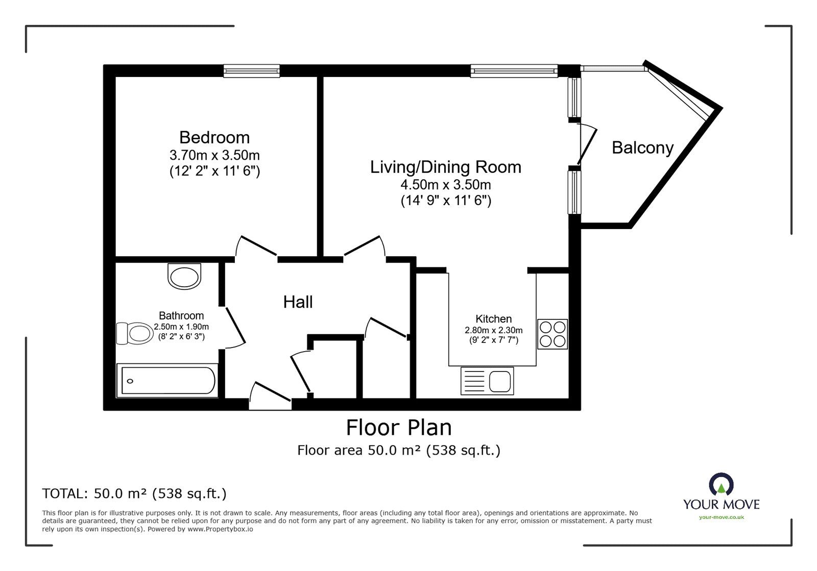 Floorplan of 1 bedroom  Flat for sale, Avonley Road, London, SE14