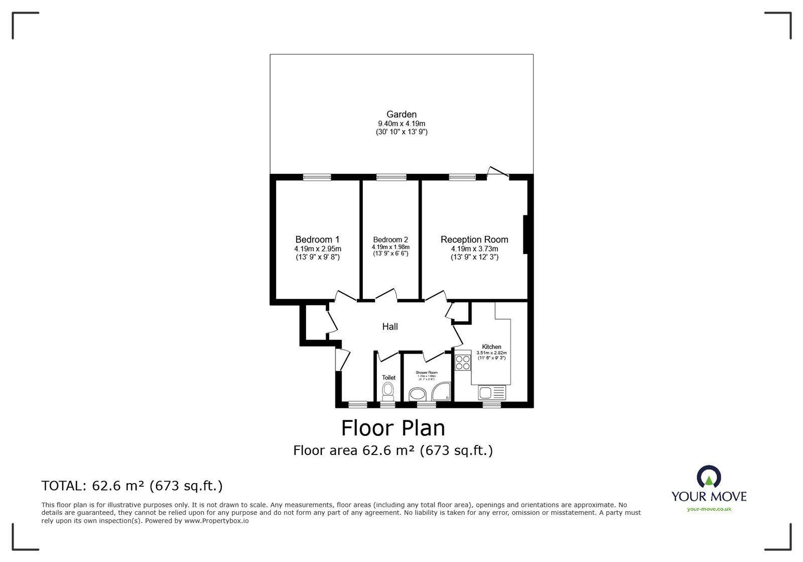 Floorplan of 2 bedroom  Flat for sale, Beaconsfield Road, London, SE17