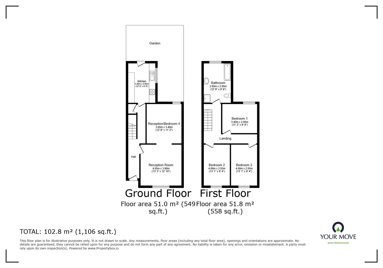 Floorplan of 4 bedroom  Flat for sale, Kings Grove, London, SE15