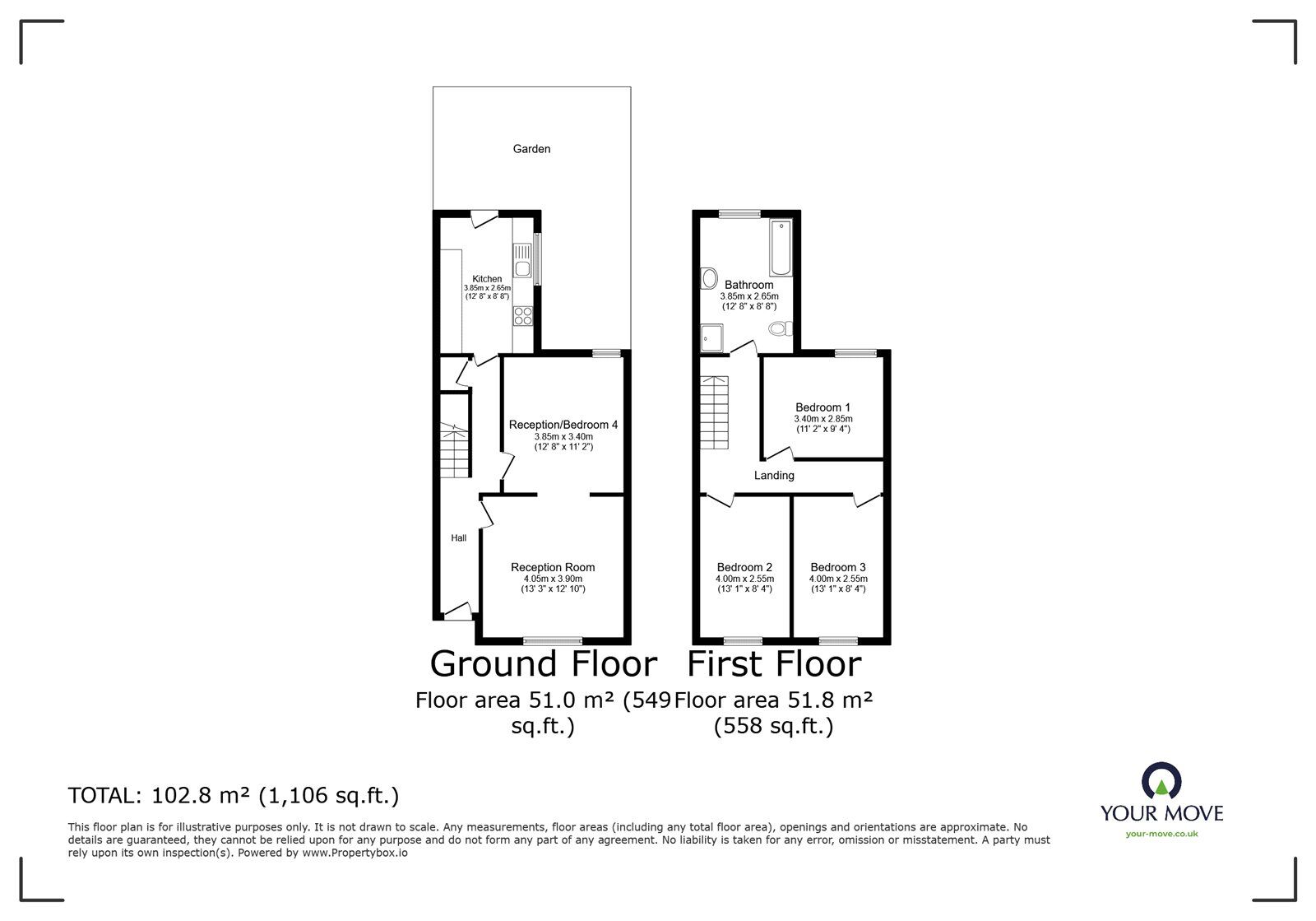 Floorplan of 4 bedroom  Flat for sale, Kings Grove, London, SE15