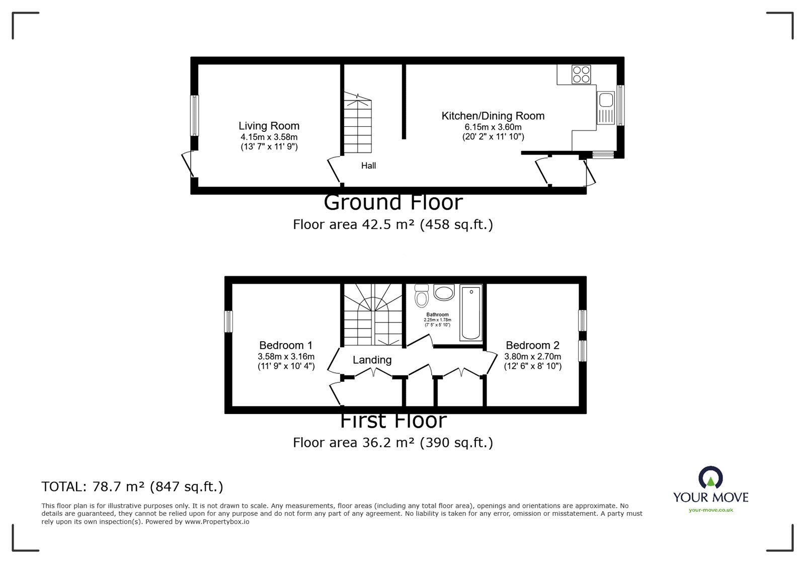 Floorplan of 2 bedroom Mid Terrace House for sale, Blanch Close, London, SE15