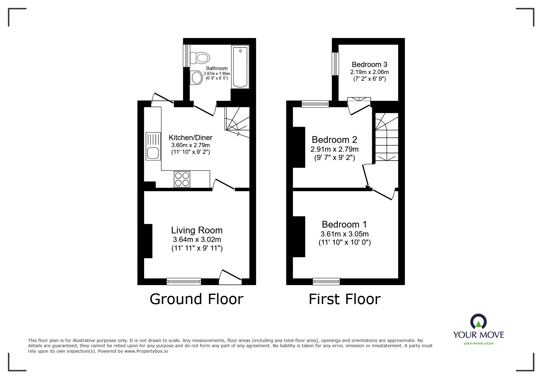 Floorplan of 3 bedroom Mid Terrace House to rent, Abbey Crescent, Belvedere, DA17