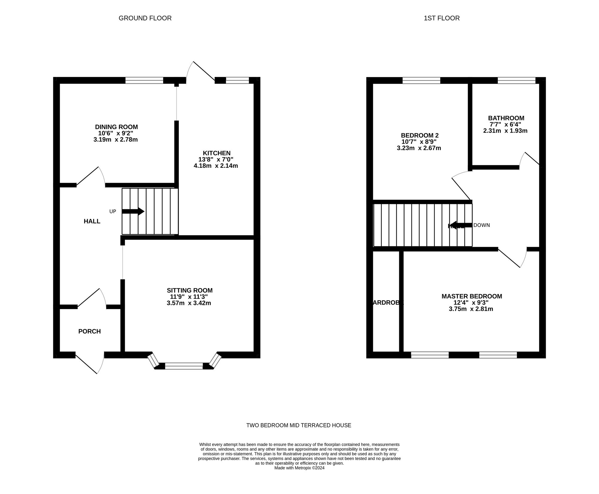 Floorplan of 2 bedroom Mid Terrace House for sale, Nuxley Road, Belvedere, DA17