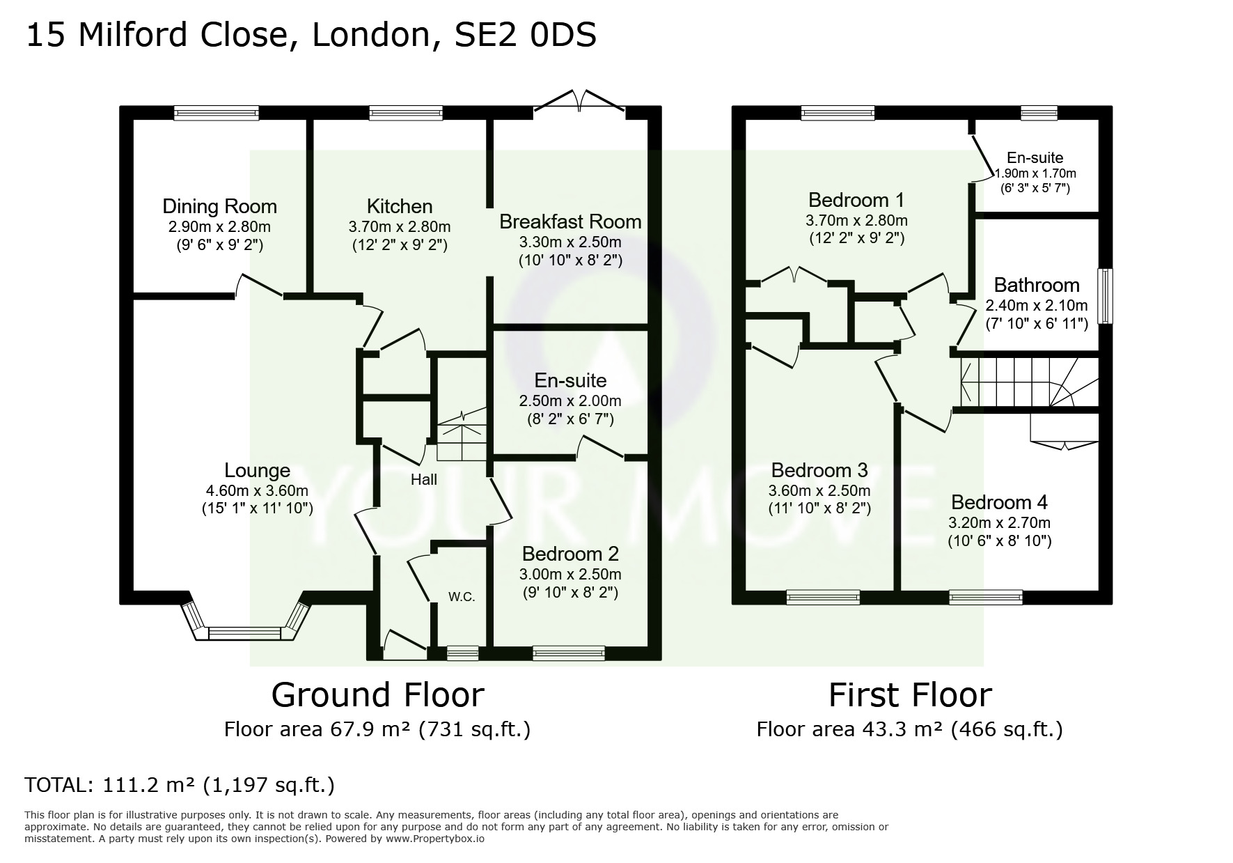 Floorplan of 4 bedroom Detached House for sale, Milford Close, London, SE2