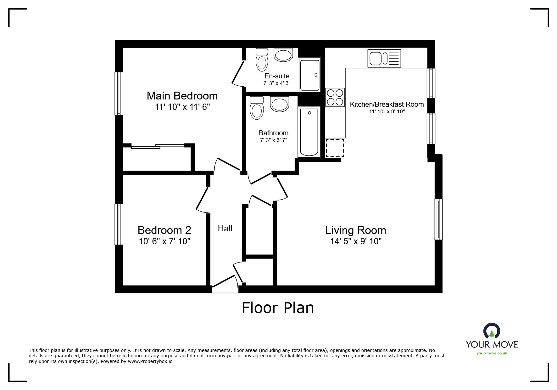 Floorplan of 2 bedroom  Flat for sale, Rainbow Road, Erith, DA8