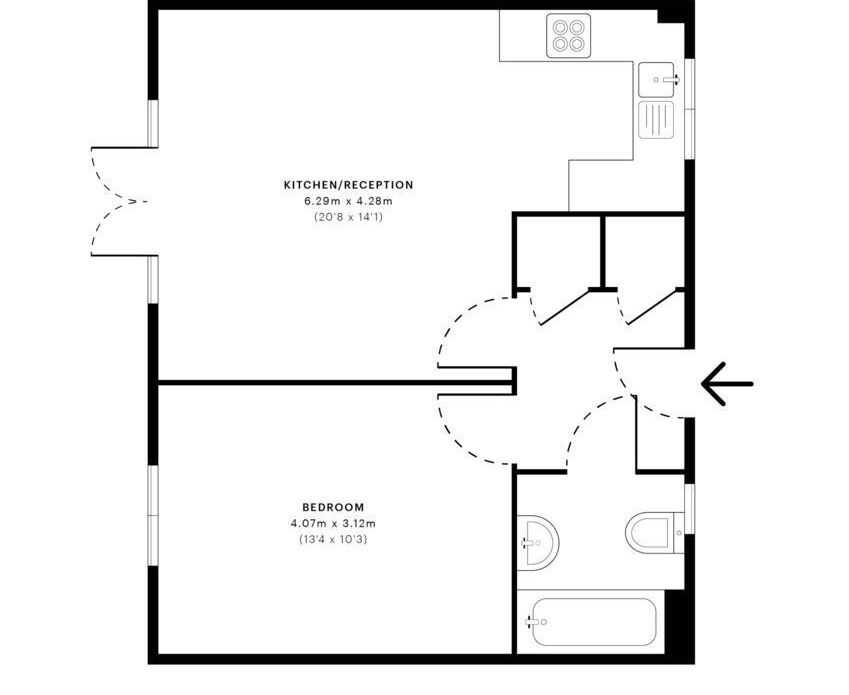 Floorplan of 1 bedroom  Flat for sale, James Watt Way, Erith, DA8