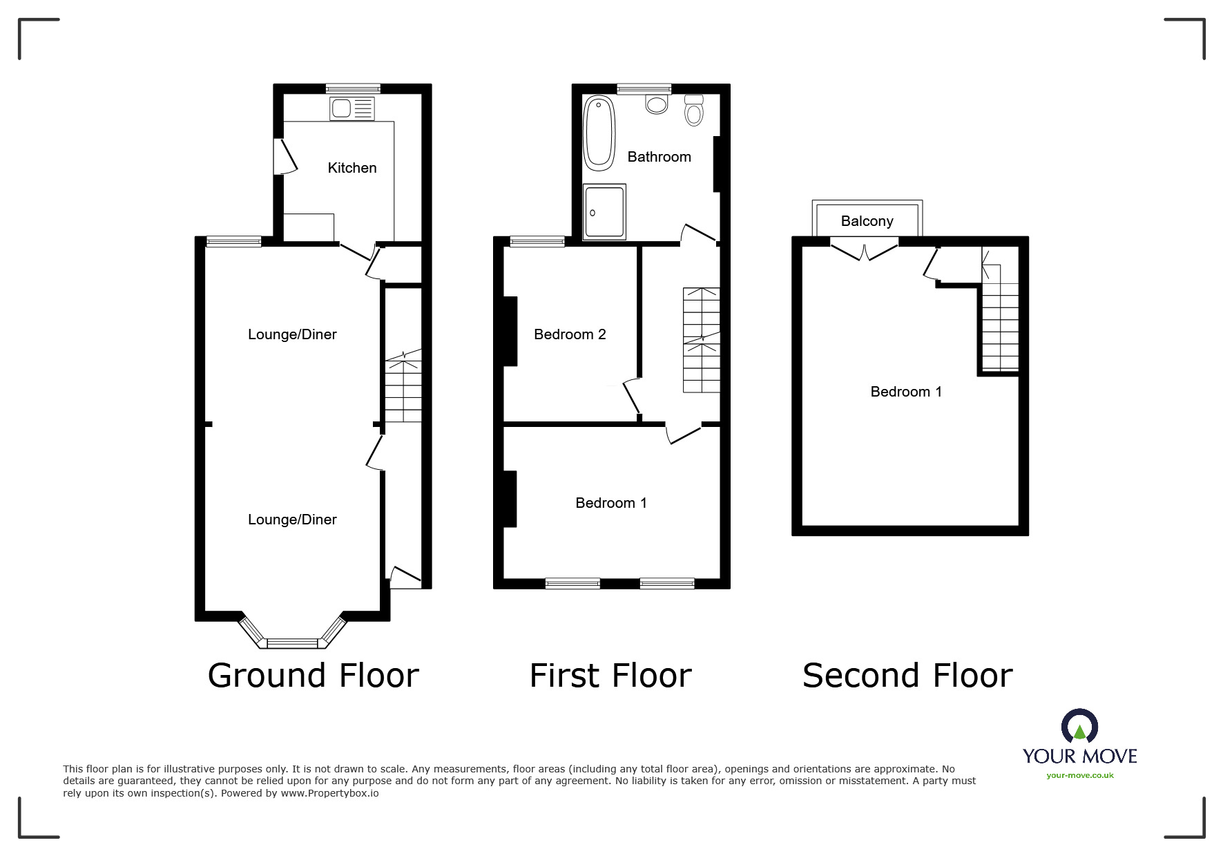 Floorplan of 3 bedroom Mid Terrace House for sale, Alfred Road, Belvedere, Kent, DA17