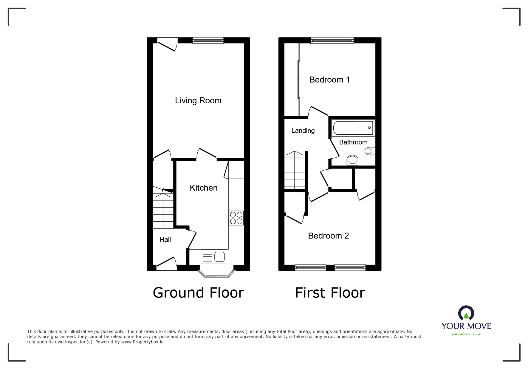 Floorplan of 2 bedroom Mid Terrace House to rent, Crusoe Road, Erith, DA8