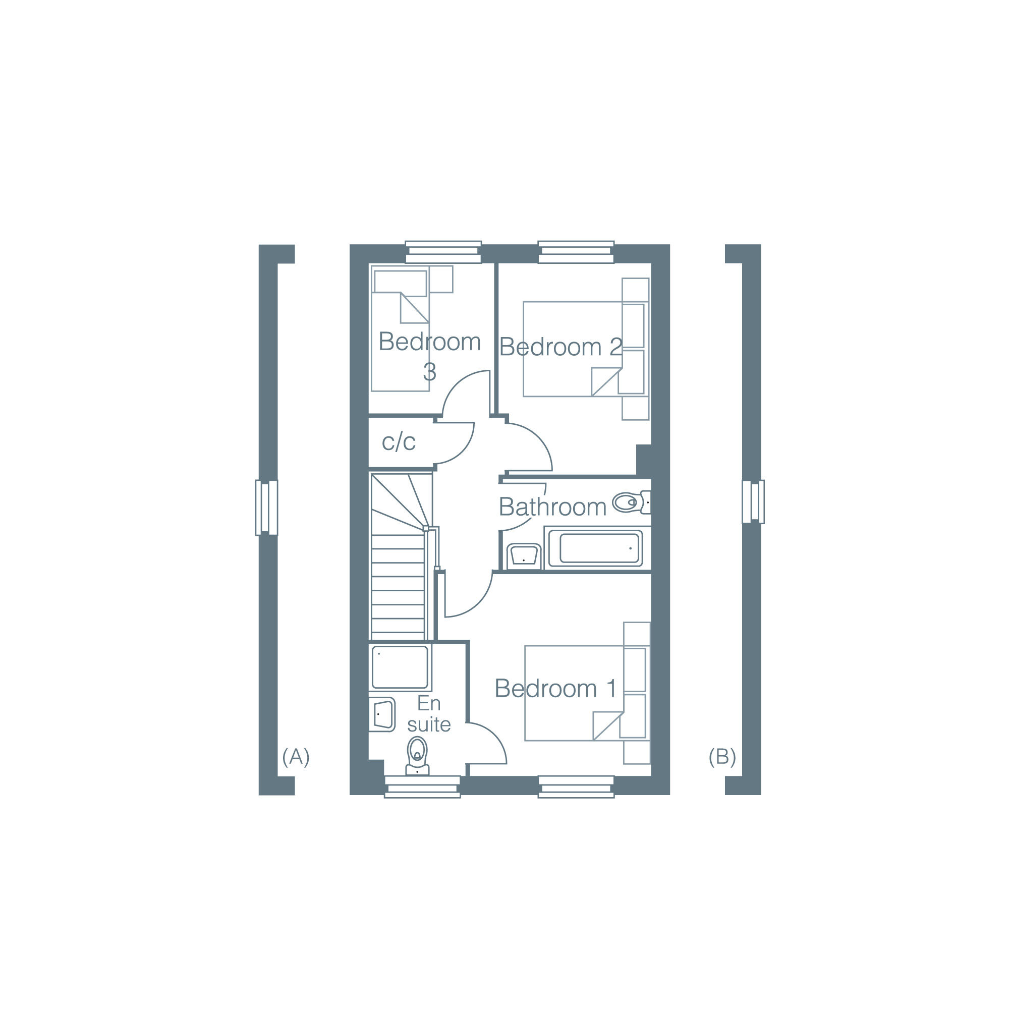 Floorplan of 3 bedroom Semi Detached House for sale, Cross Road, Walmer, Kent, CT14