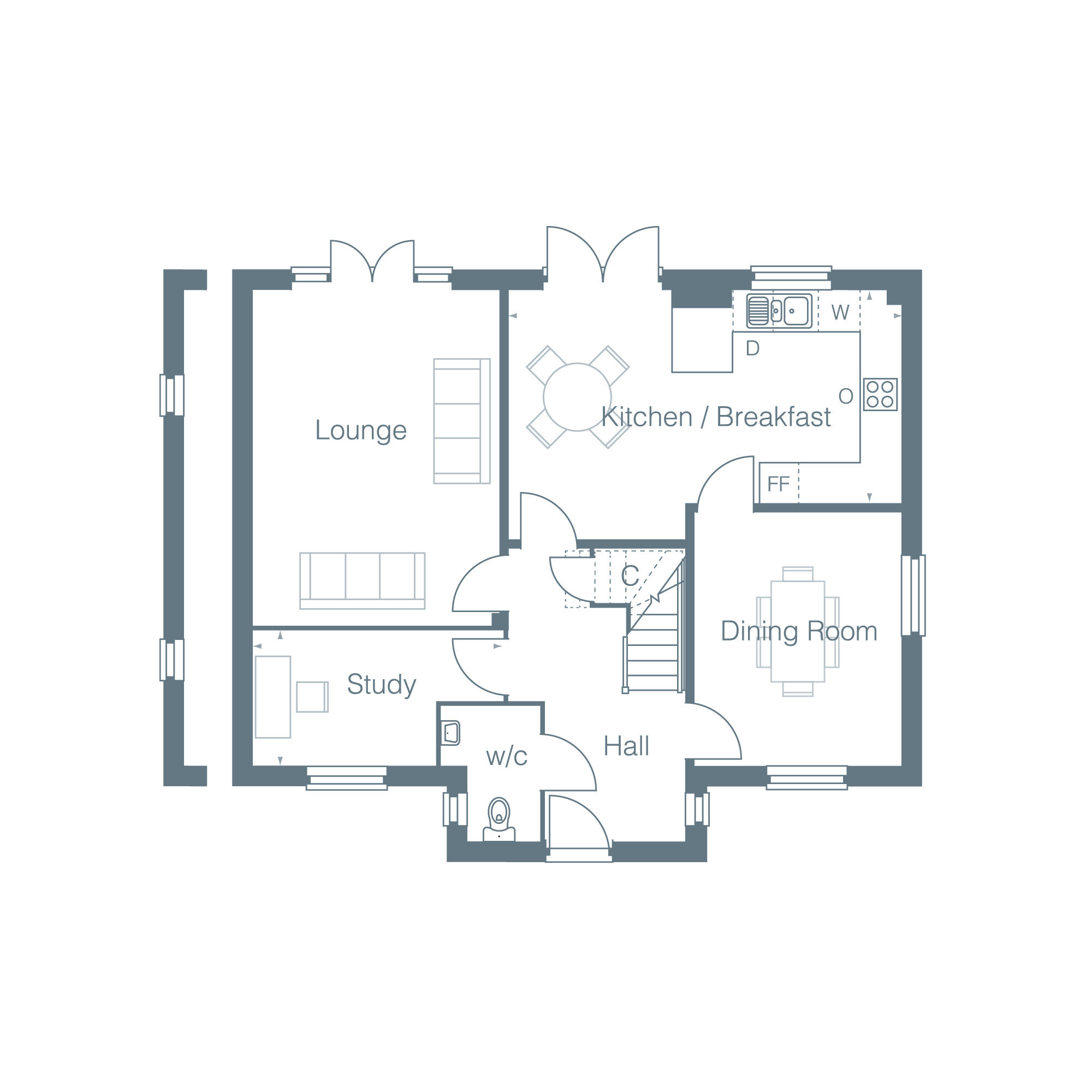 Floorplan of 4 bedroom Detached House for sale, London Road, Sholden, Kent, CT14