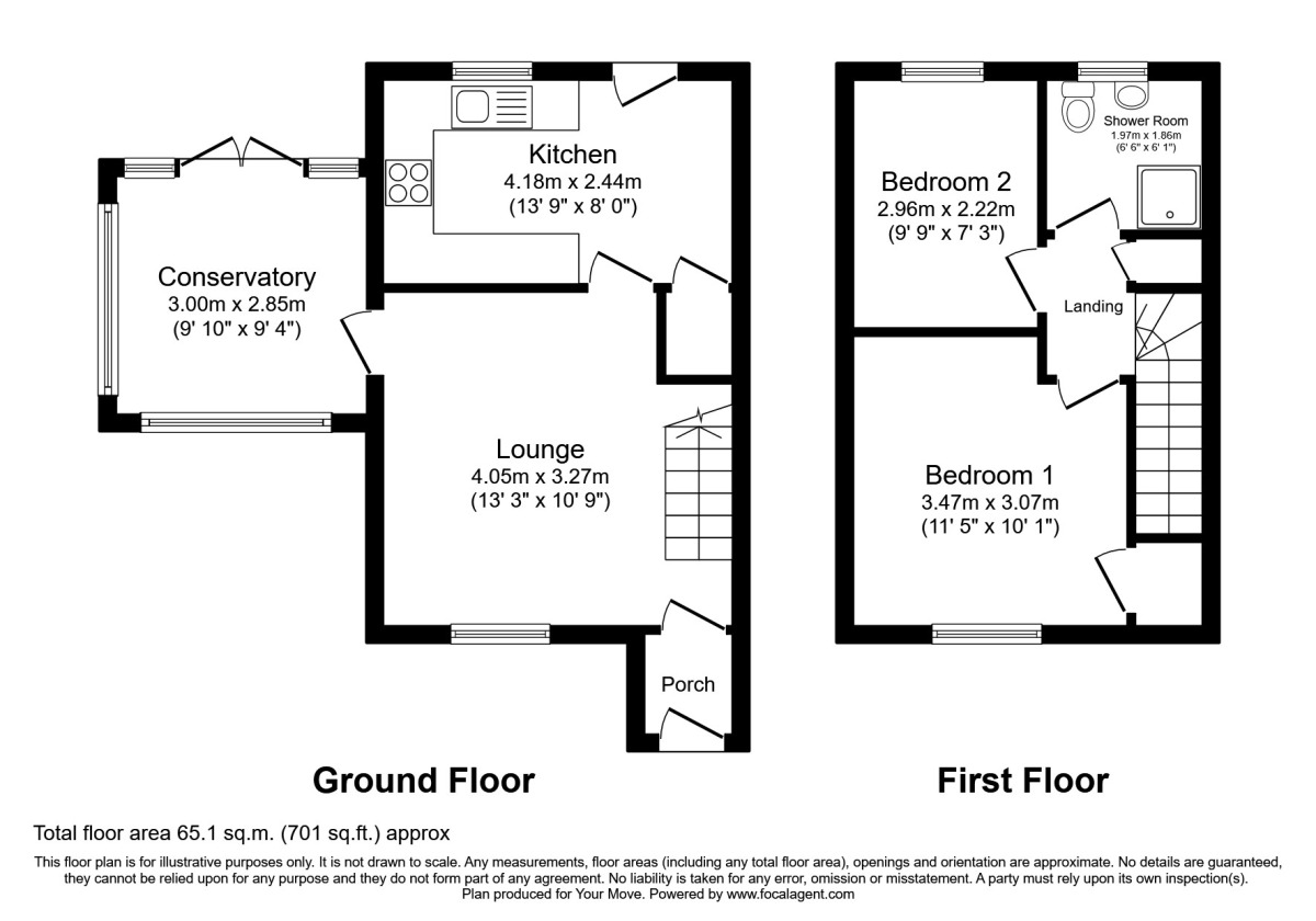 Floorplan of 2 bedroom Semi Detached House to rent, St. Francis Court, North Hykeham, Lincoln, LN6