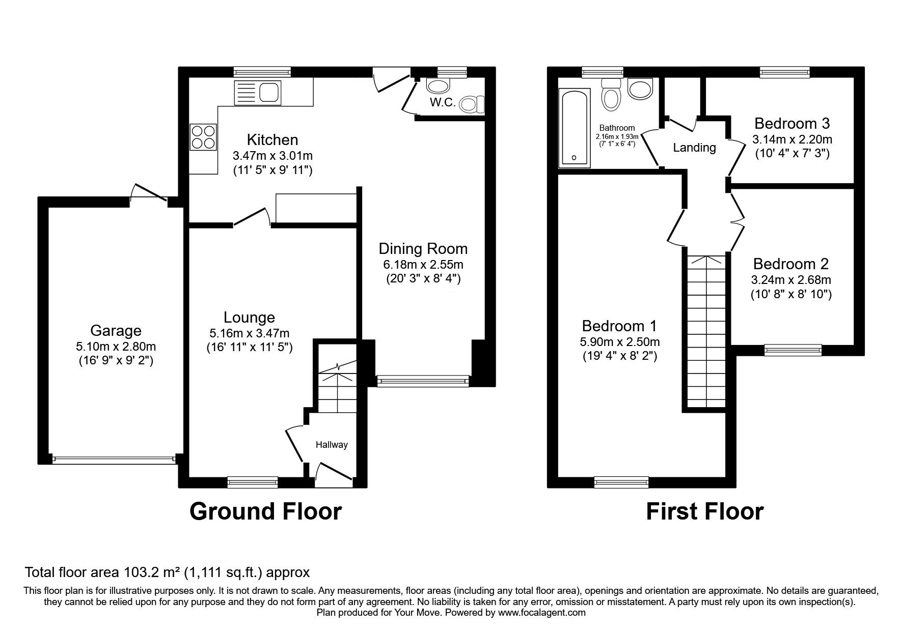 Floorplan of 3 bedroom Semi Detached House for sale, Cornflower Way, North Hykeham, Lincolnshire, LN6