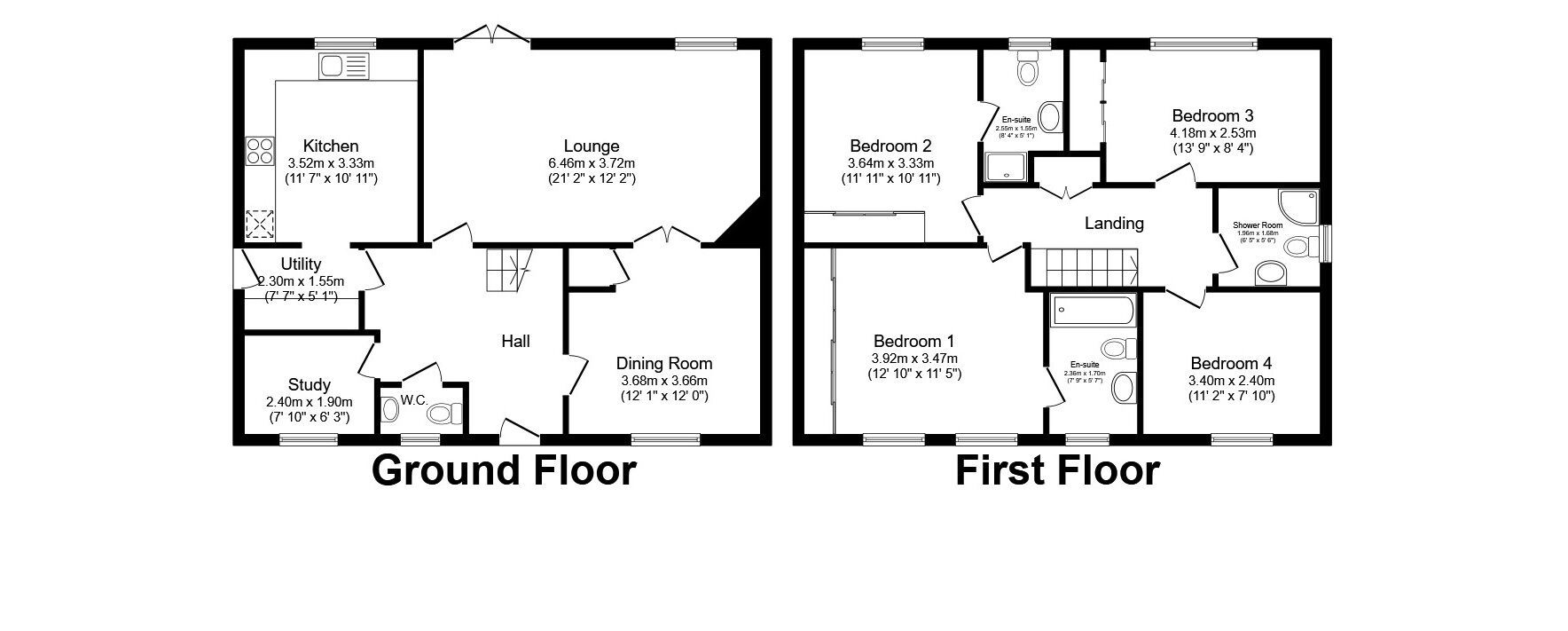 Floorplan of 4 bedroom Detached House to rent, Claudius Road, North Hykeham, Lincolnshire, LN6