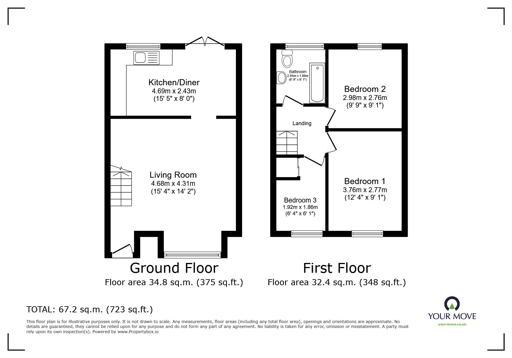 Floorplan of 3 bedroom Detached House for sale, Dellfield Court, Lincoln, Lincolnshire, LN6