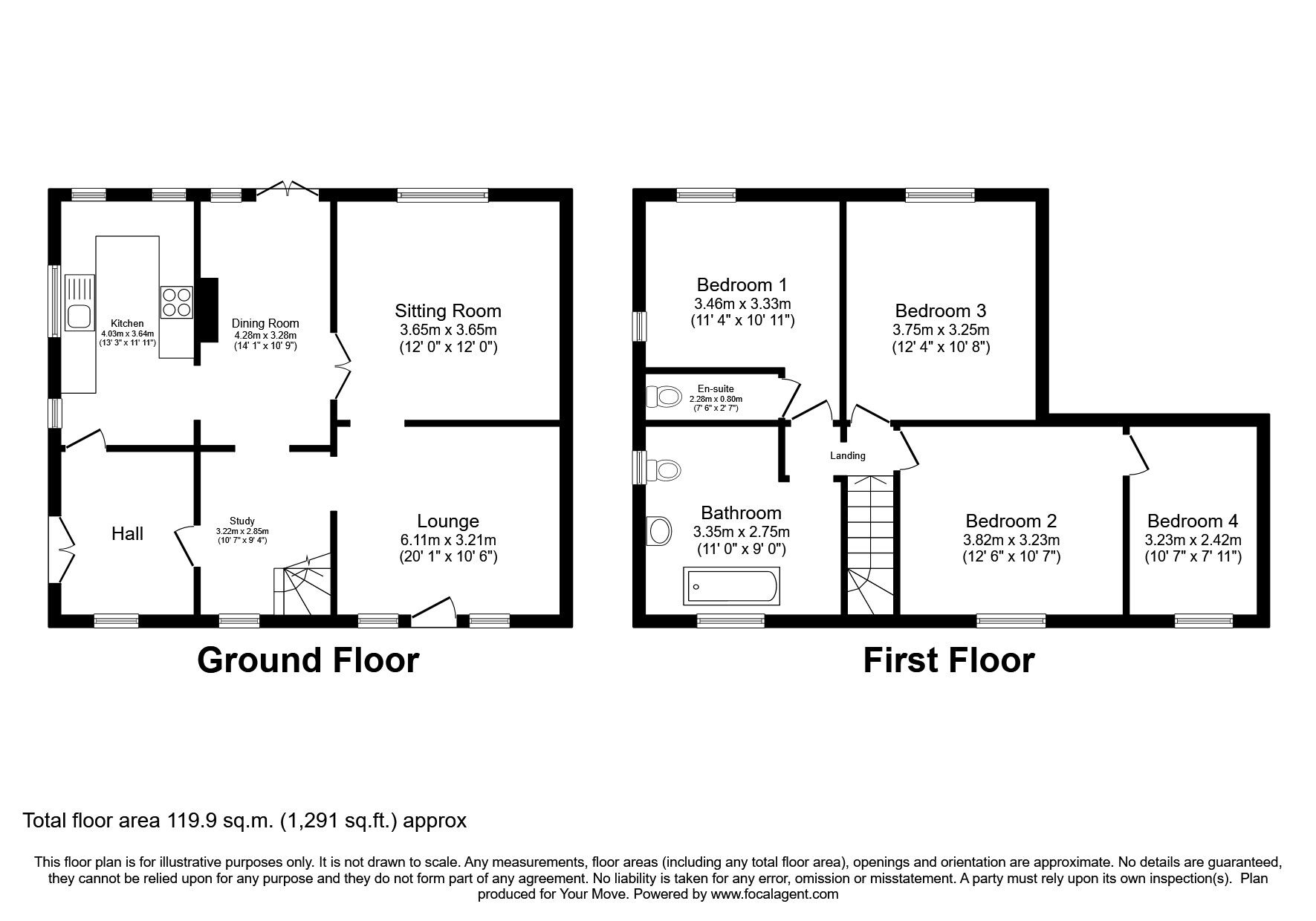 Floorplan of 4 bedroom Detached House for sale, Fen Lane, Balderton, Nottinghamshire, NG24