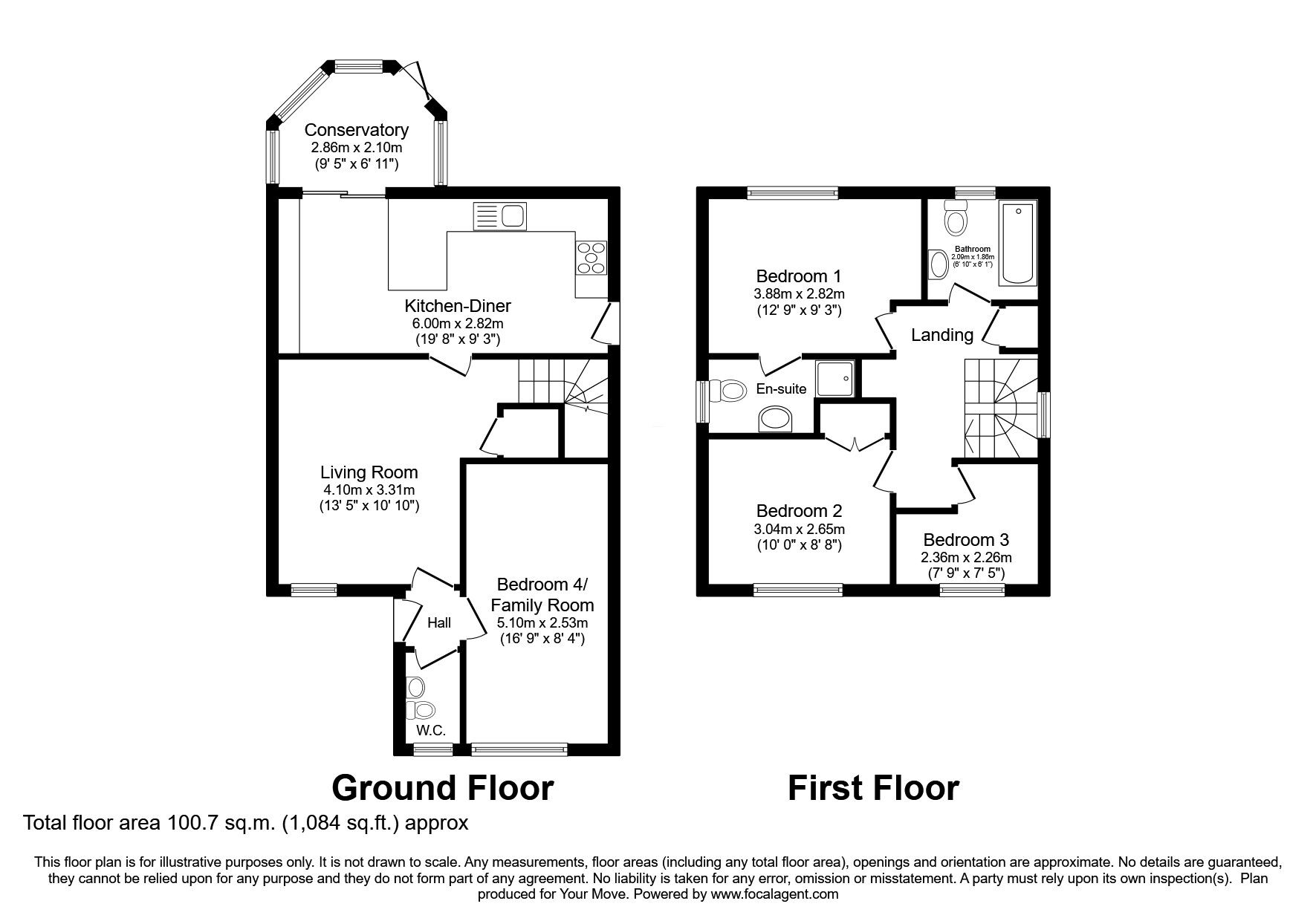 Floorplan of 3 bedroom Detached House for sale, Oakdene Avenue, Bracebridge Heath, Lincolnshire, LN4