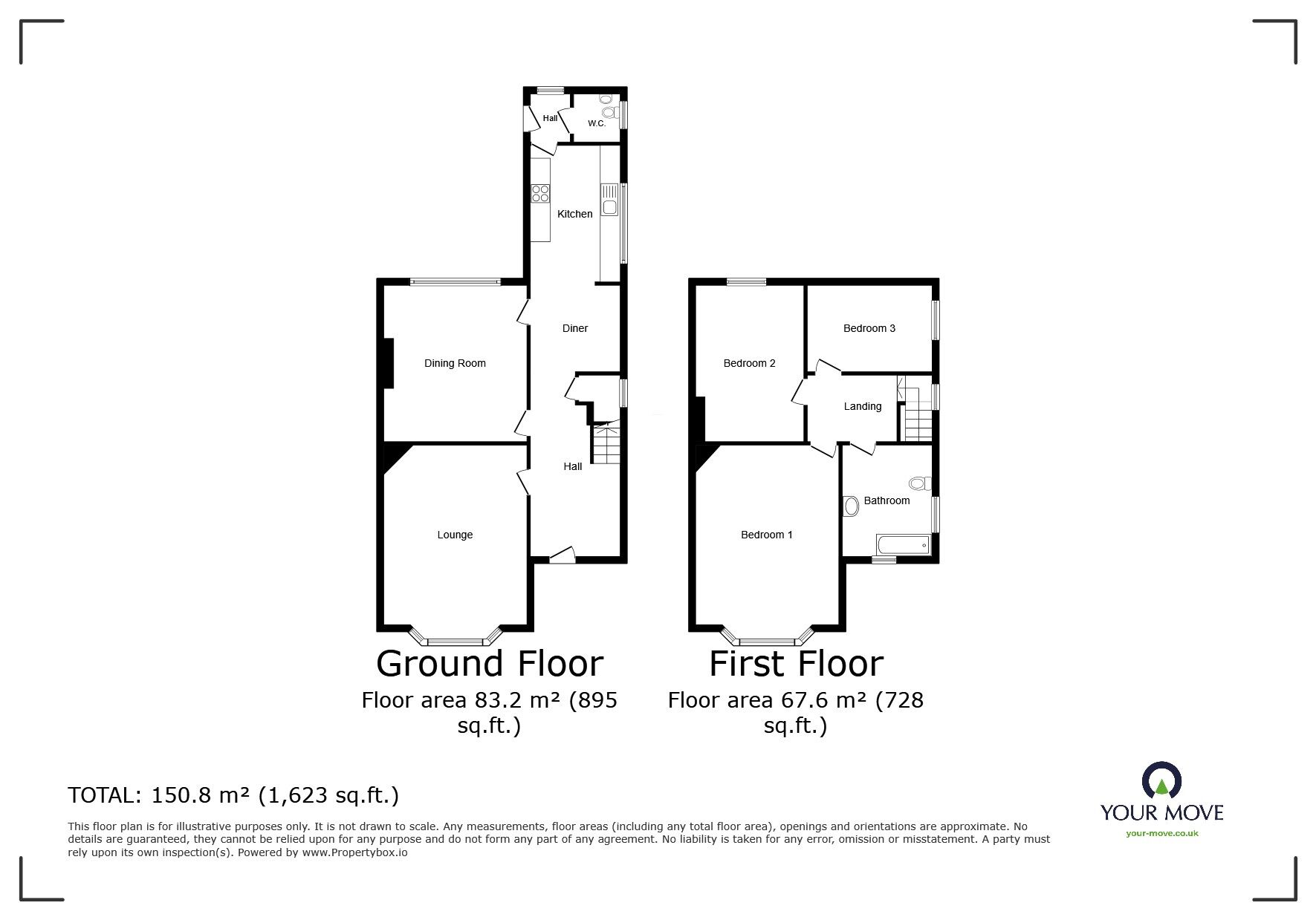 Floorplan of 3 bedroom Semi Detached House for sale, Brant Road, Lincoln, Lincolnshire, LN5