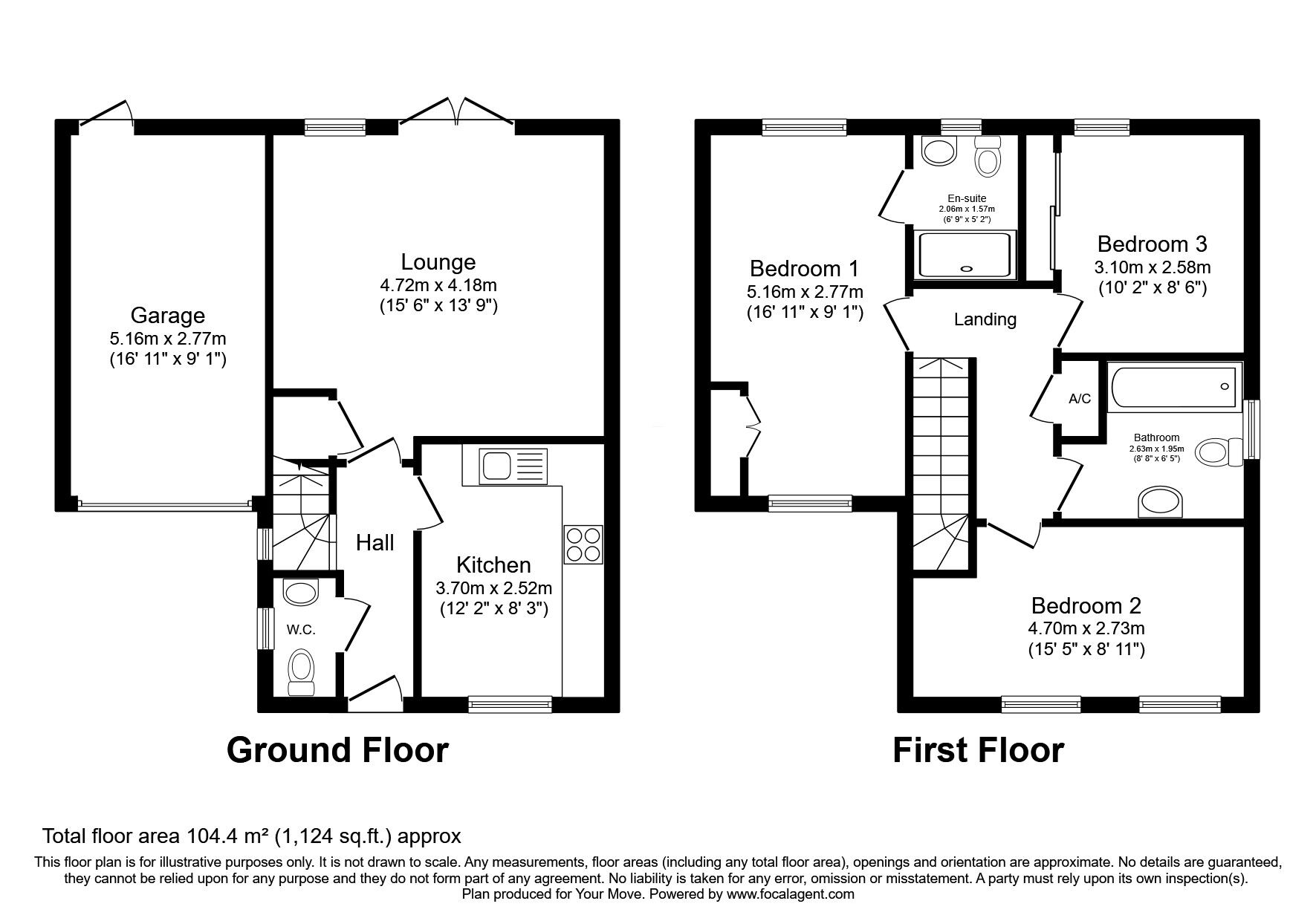 Floorplan of 3 bedroom Detached House for sale, Selemba Way, Greylees, Lincolnshire, NG34