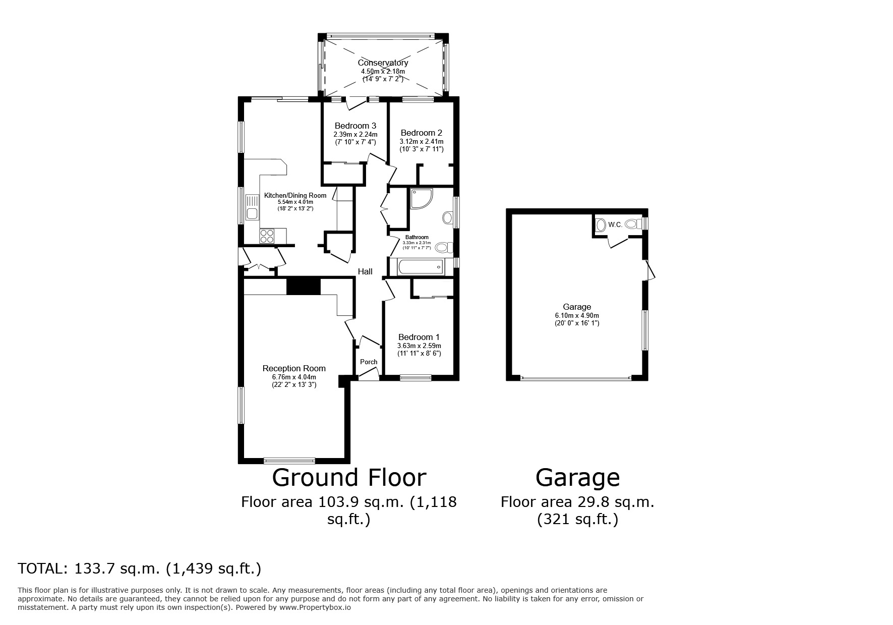 Floorplan of 3 bedroom Detached Bungalow to rent, Thorpe Lane, South Hykeham, Lincolnshire, LN6