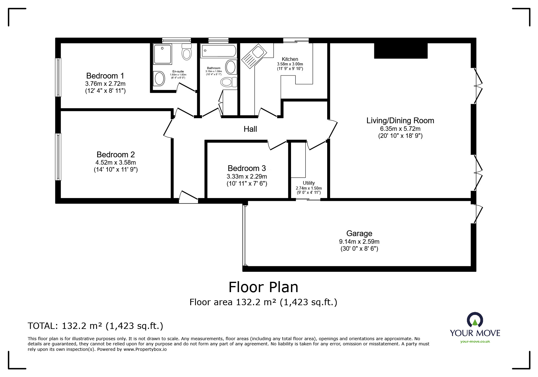 Floorplan of 3 bedroom Detached Bungalow for sale, Swinderby Road, North Scarle, Lincolnshire, LN6