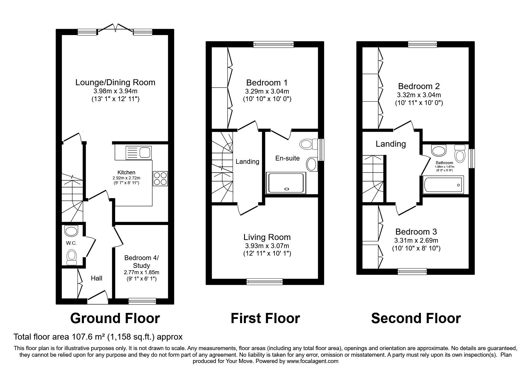 Floorplan of 4 bedroom Semi Detached House for sale, Pius Avenue, North Hykeham, Lincolnshire, LN6