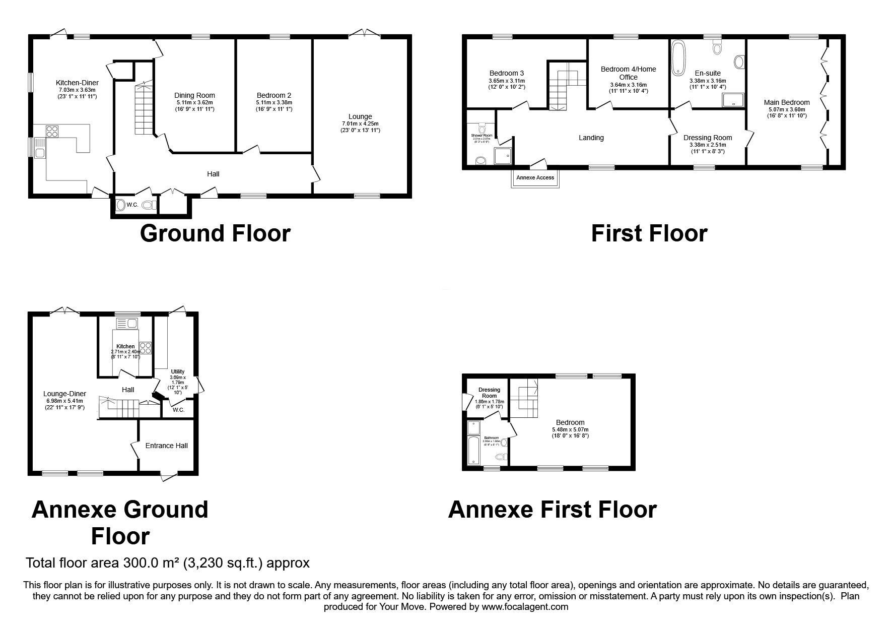 Floorplan of 4 bedroom Detached House for sale, Grantham Road, Waddington, Lincolnshire, LN5