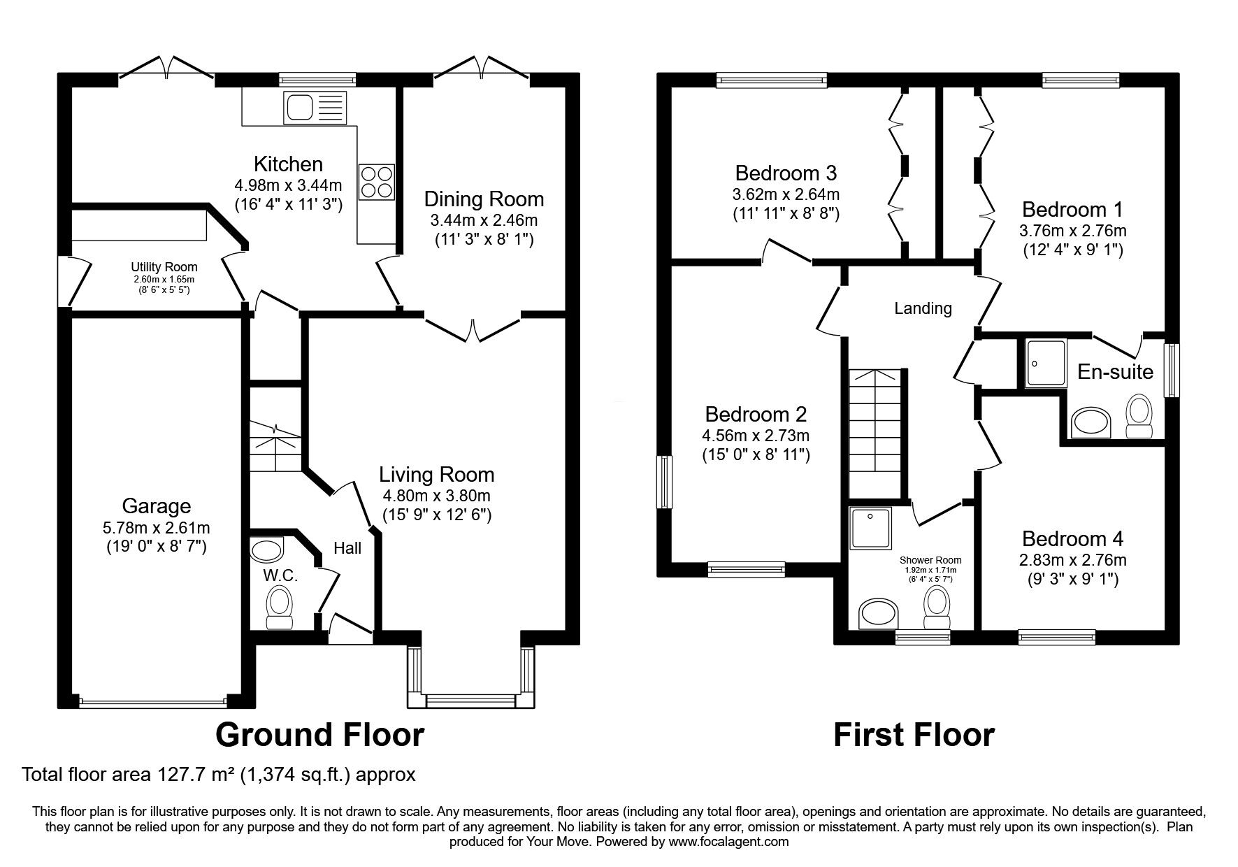 Floorplan of 4 bedroom Detached House for sale, King Drive, Bracebridge Heath, Lincolnshire, LN4