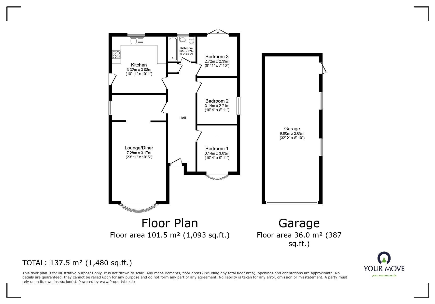 Floorplan of 3 bedroom Detached Bungalow for sale, Robertson Road, North Hykeham, Lincolnshire, LN6