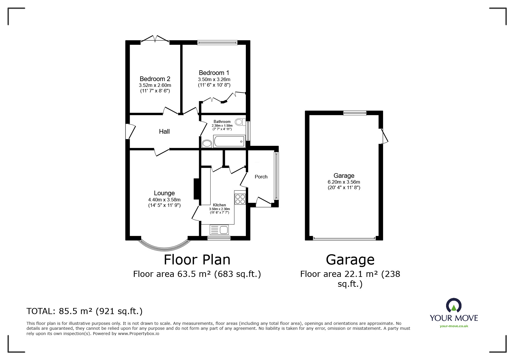 Floorplan of 2 bedroom Detached Bungalow for sale, St. Peters Avenue, North Hykeham, Lincolnshire, LN6