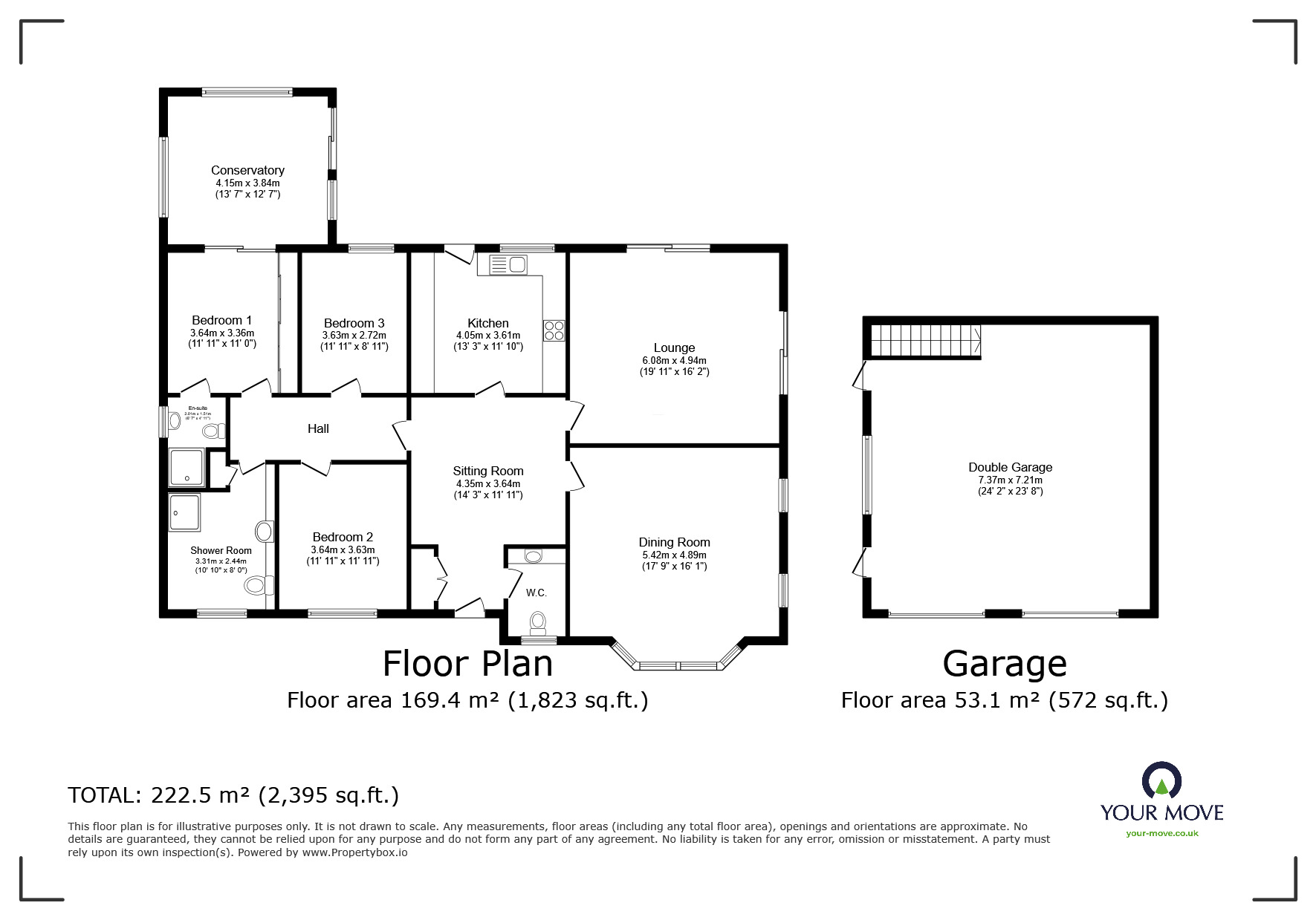 Floorplan of 3 bedroom Detached Bungalow for sale, Euston Close, Lincoln, Lincolnshire, LN6